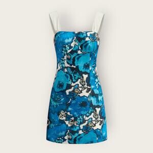 Commense Blue Floral Print Cami Mini Dress – S